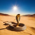 Cobra snake in the desert, AI generated Royalty Free Stock Photo