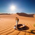 Cobra snake in the desert, AI generated Royalty Free Stock Photo