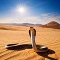 Cobra snake in the desert, AI generated Royalty Free Stock Photo