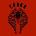 Cobra. Snake head illustration in engraving style. Design element for poster, card, emblem, banner, logo. Royalty Free Stock Photo