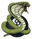 Cobra Snake Pool 8 Ball Billiards Mascot Cartoon