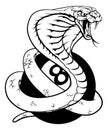 Cobra Snake Pool 8 Ball Billiards Mascot Cartoon Royalty Free Stock Photo