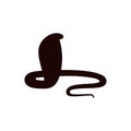 Cobra snake silhouette image monochrome outline vector illustration isolated.