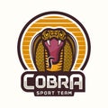 Cobra sport team colored emblem with circle
