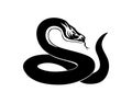 Cobra, venomous, poisonous snake, reptile and predator, wild animal, wildlife, vector, illustration in black and white color