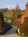 Cobstone Windmill and lane in Turville Village, Buckingham, England.