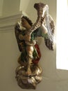 Cobwebbed sculpture of angel in church Royalty Free Stock Photo