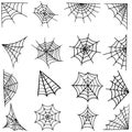 Cobweb icons  set. Web spider illustration sign collection. Royalty Free Stock Photo