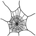 Cobweb. Illustration of a black spiderweb on a white background. Royalty Free Stock Photo