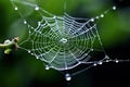 a cobweb photographed to appear as a miniature version of itself