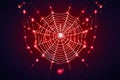 a cobweb rendered in pixel art style with each strand represente Royalty Free Stock Photo