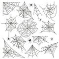 Cobweb set spider web halloween black vector