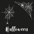 Cobweb set spider web halloween black vector Royalty Free Stock Photo