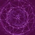Cobweb or spider web. Network abstract background. Connection Structure. 3D technology style. Wireframe illustration