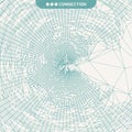 Cobweb or spider web. Network abstract background. Connection Structure. 3D technology style. Wireframe vector illustration Royalty Free Stock Photo