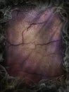 Cobwebs and smoke background for a Halloween violet cracked wall Royalty Free Stock Photo