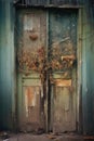 cobwebs and spiders on an old wooden door Royalty Free Stock Photo