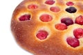 coca amb cireres, typical cake of Catalonia, Spain, with cherries