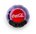 Coca-Cola drink in a bottle on white background top view Royalty Free Stock Photo