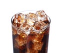 Coca cola drink glass with ice cubes Isolated on white Royalty Free Stock Photo