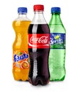 Coca-Cola, Fanta and Sprite Bottles Royalty Free Stock Photo