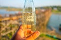 Coca cola Glass bottom on mon bridge view in Sangkhla Buri