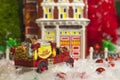 Coca Cola Holiday Vintage Village collection Fire Station Fire truck side view