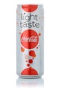 Coca Cola Coca-Cola light taste lemonade soft drink in can isolated on a white background Royalty Free Stock Photo