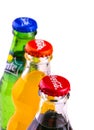 Coca Cola, Sprite and Fanta cans isolated on white background Royalty Free Stock Photo