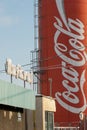 Coca Cola commercial board on a storage tank