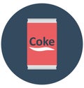 Cocacola, coke tin Isolated Color Vector Icon that can be easily modified or edit. Royalty Free Stock Photo