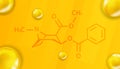 Cocaine chemical formula. Cocaine 3D Realistic chemical molecular structure