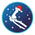 Elbow bone and Christmas cap, snow. Vector flat design for radiology orthopedic research hospital Royalty Free Stock Photo