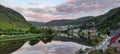 Cochem Germany - river Moesel - sunset reflection