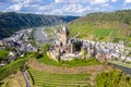 Cochem Imperial Castle, Reichsburg Cochem, Gothic Revival style, Cochem town, Moselle river, Rhineland-Palatinate, Germany. Royalty Free Stock Photo