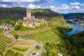 Cochem Imperial Castle, Reichsburg Cochem, Gothic Revival style, Cochem town, Moselle river, Rhineland-Palatinate, Germany. Royalty Free Stock Photo