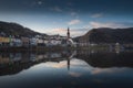 Cochem Skyline at sunset with St Martins Church - Cochem, Rhineland-Palatinate, Germany