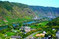 view across Sehl to Valwig in Mosel valley