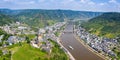 Cochem town at Moselle river Mosel with Middle Ages castle panorama in Germany