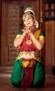 Beautiful Indian girl dancing Kuchipudi Indian dance