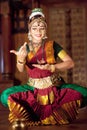 Beautiful Indian girl dancing Kuchipudi Indian dance