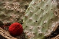 Cochineal beetles on a cactus leave