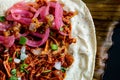 Cochinita Pibil Tacos, Mexican Slow Roasted Marinated Pork Royalty Free Stock Photo