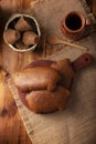 Cochinitos de Piloncillo and Cafe de Olla Flat Lay Royalty Free Stock Photo