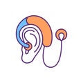 Cochlear implant RGB color icon