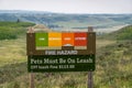 A high fire hazard sign at Glenbow Ranch provincial park Royalty Free Stock Photo