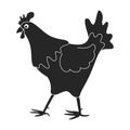 Cock of animal black vector icon.Black vector illustration rooster. Isolated illustration of cock rooster icon on white Royalty Free Stock Photo