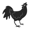 Cock of animal black vector icon.Black vector illustration rooster. Isolated illustration of cock rooster icon on white Royalty Free Stock Photo