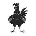 Cock of animal black vector icon.Black vector illustration rooster. Isolated illustration of cock rooster icon on white Royalty Free Stock Photo