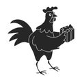 Cock of animal black vector icon.Black vector illustration rooster. Isolated illustration of cock rooster icon on white Royalty Free Stock Photo